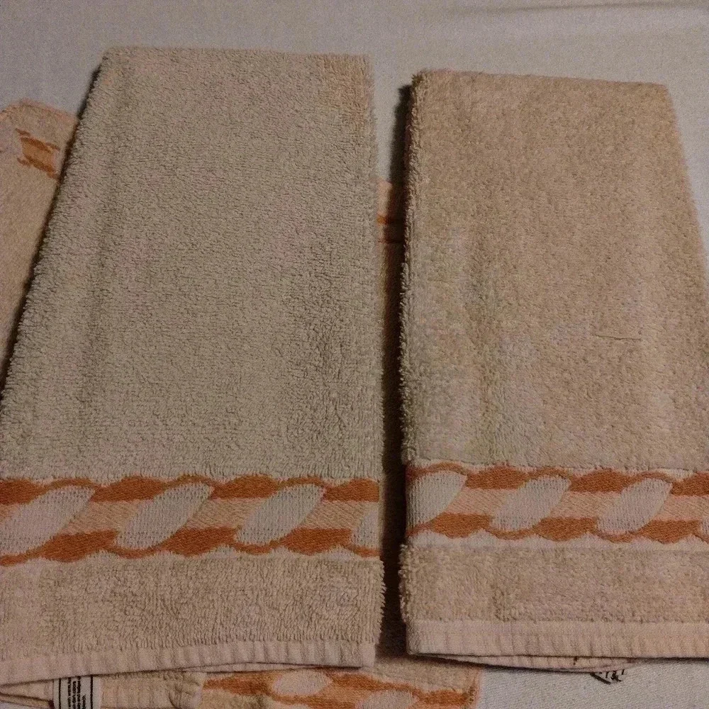vintage JCPenney Orange bath towels set